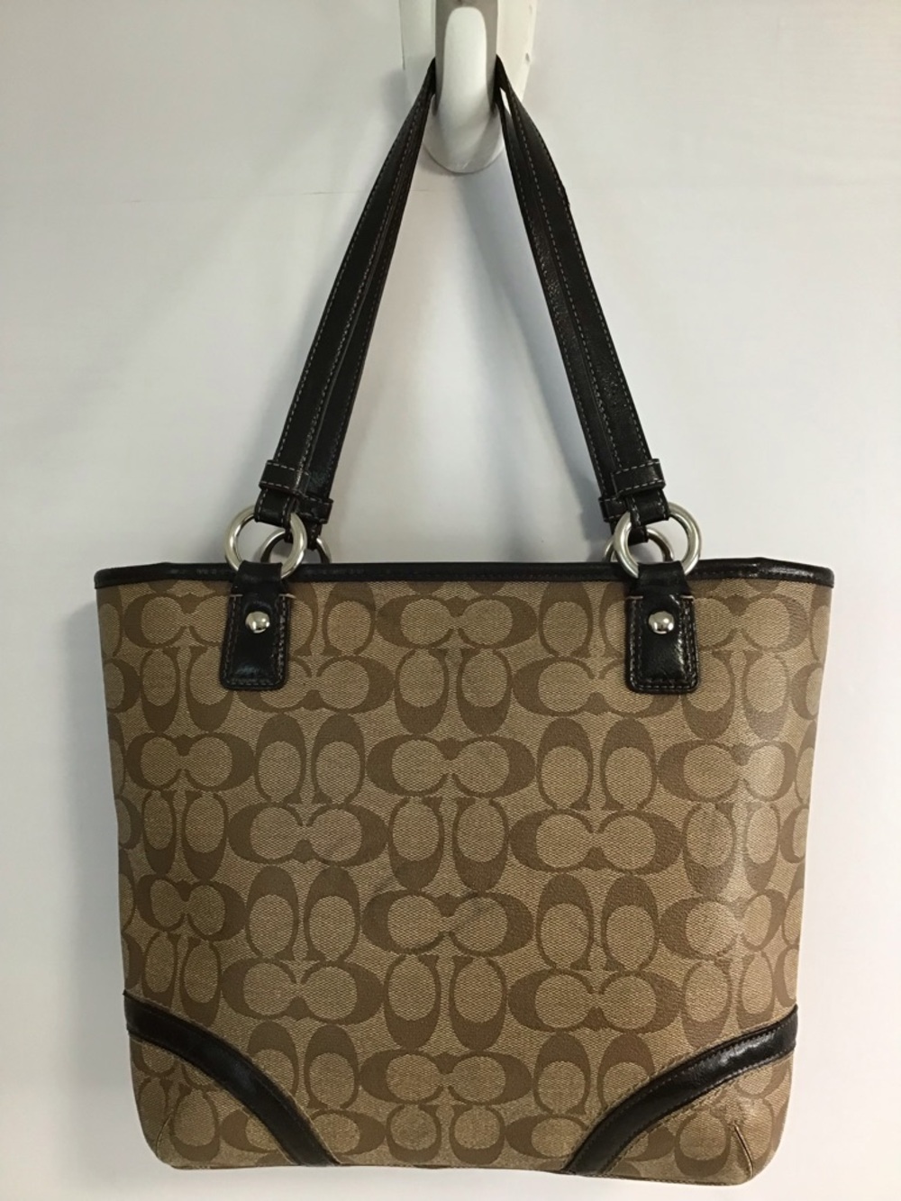 Coach Peyton Signature Logo Heritage Handbag Tote BrownVintage Y2K - Picture 2 of 16